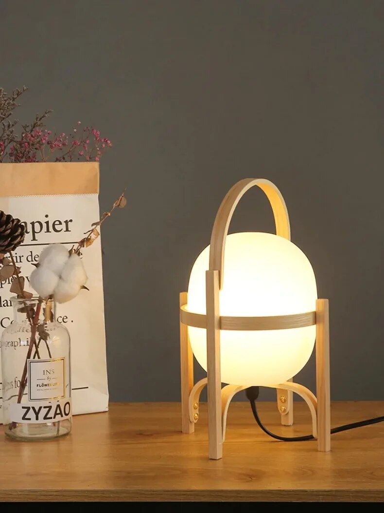 WoodCraft - Moderná drevená stolová lampa