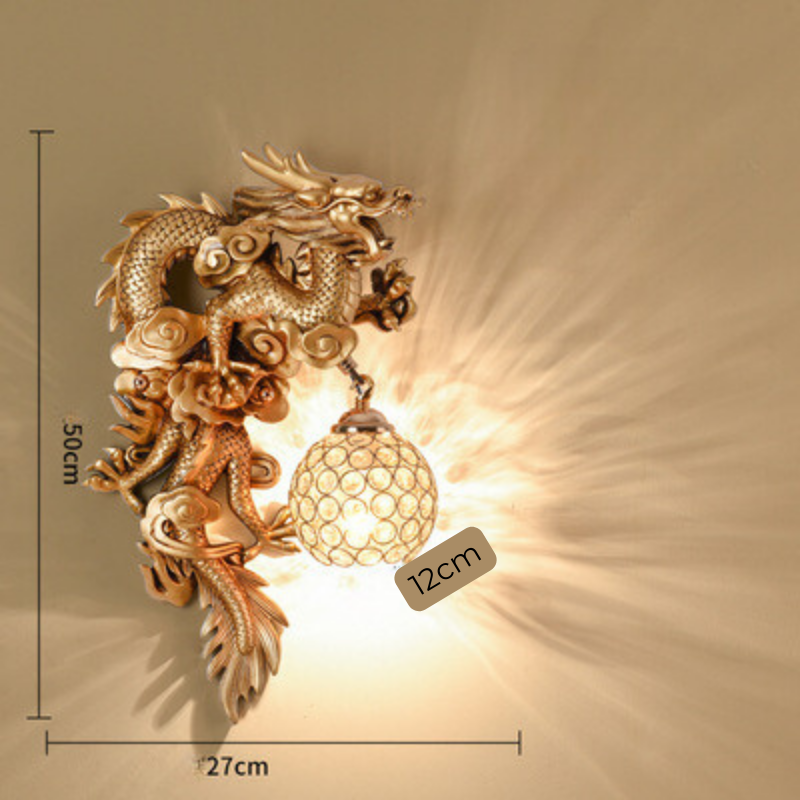 LuxeFlame - Nástenné svietidlo Dragon Phoenix