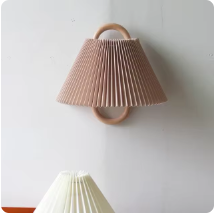Retro drevené nástenné svietidlo Wabi-sabi