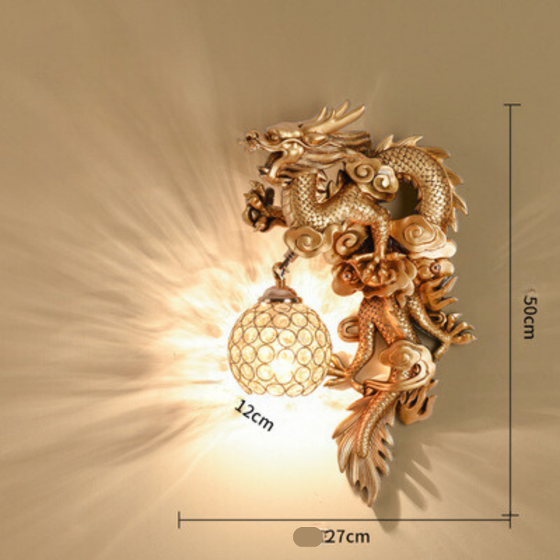 LuxeFlame - Nástenné svietidlo Dragon Phoenix