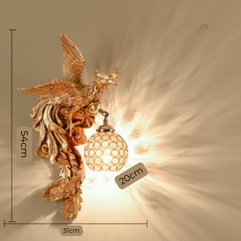 LuxeFlame - Nástenné svietidlo Dragon Phoenix