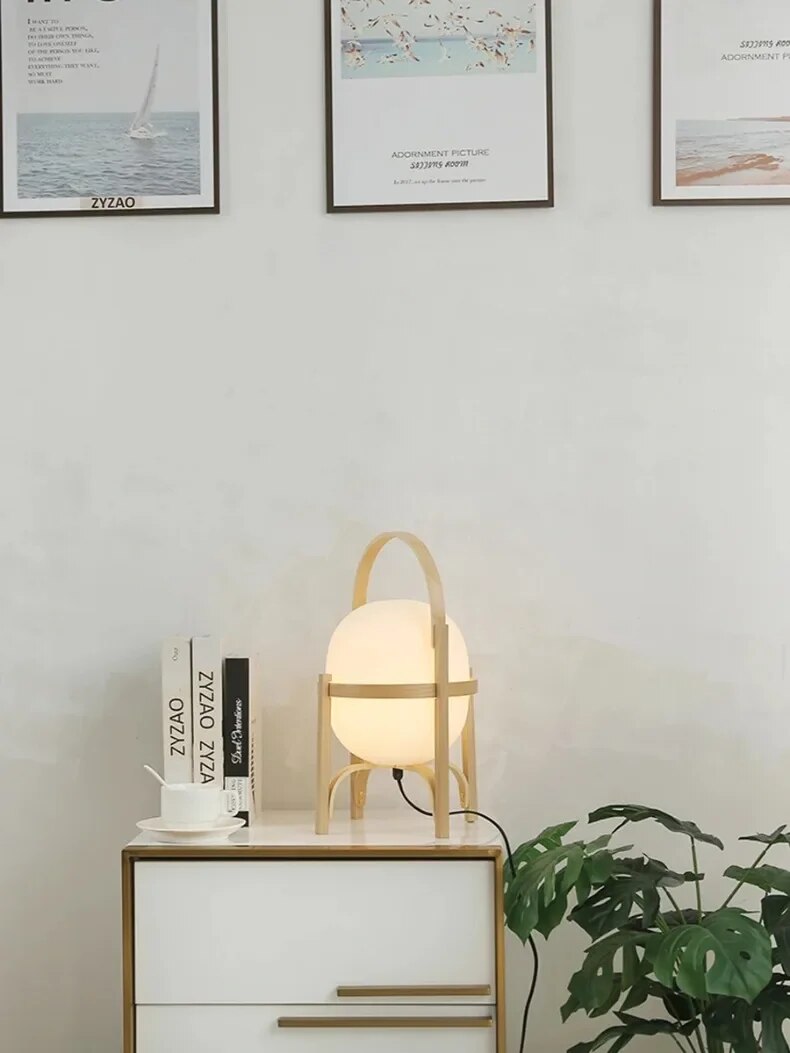 WoodCraft - Moderná drevená stolová lampa
