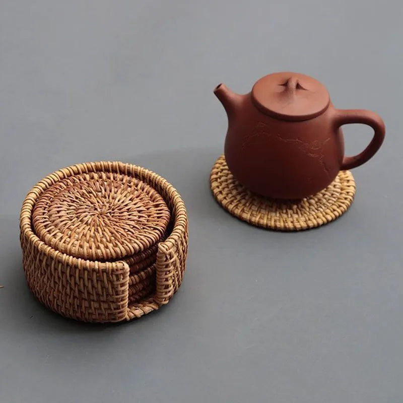 TeaEssential - Prútené podložky pod šálky Rotan