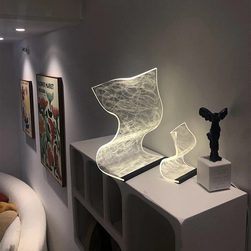 Elegantná akrylová - akrylová stolová lampa Led