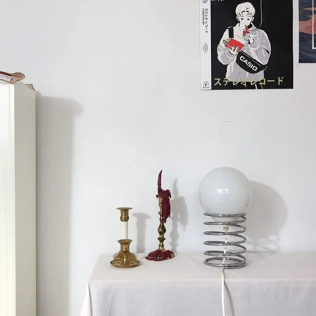 ArtisticStat - Stolová lampa z kovového skla s pierkami