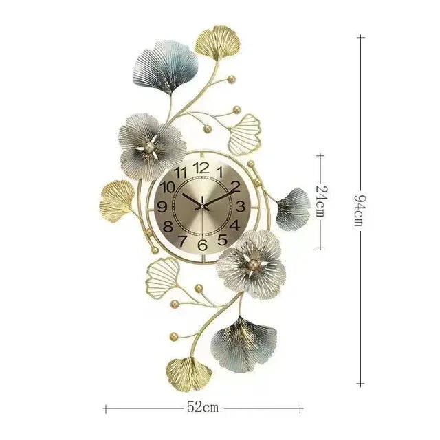 BlossomElegance - Kvetinové luxusné nástenné hodiny