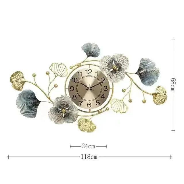 BlossomElegance - Kvetinové luxusné nástenné hodiny