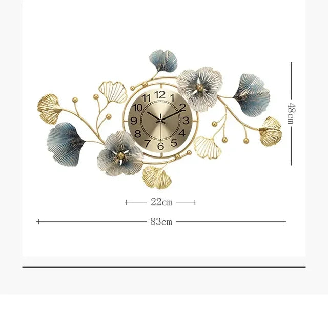 BlossomElegance - Kvetinové luxusné nástenné hodiny