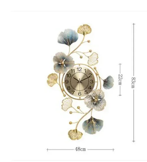 BlossomElegance - Kvetinové luxusné nástenné hodiny