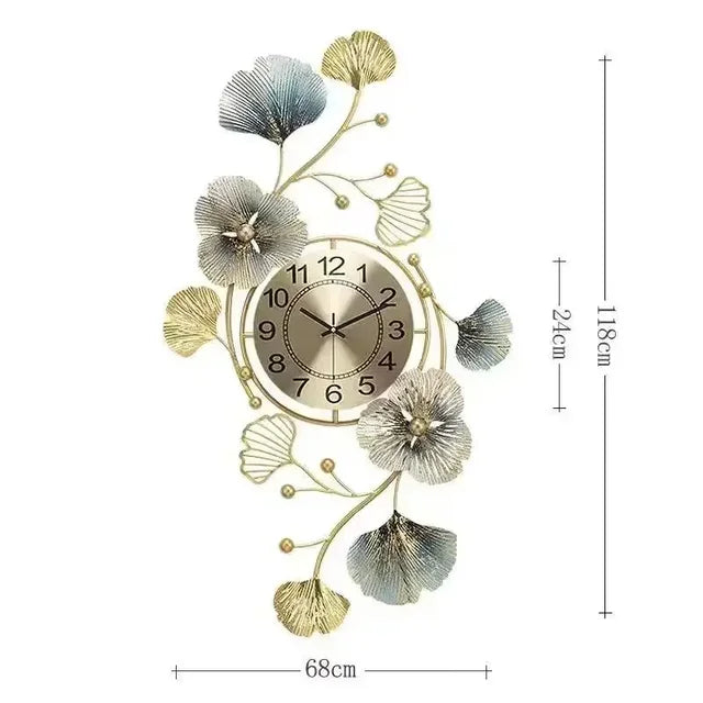 BlossomElegance - Kvetinové luxusné nástenné hodiny
