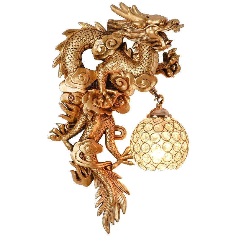 LuxeFlame - Nástenné svietidlo Dragon Phoenix