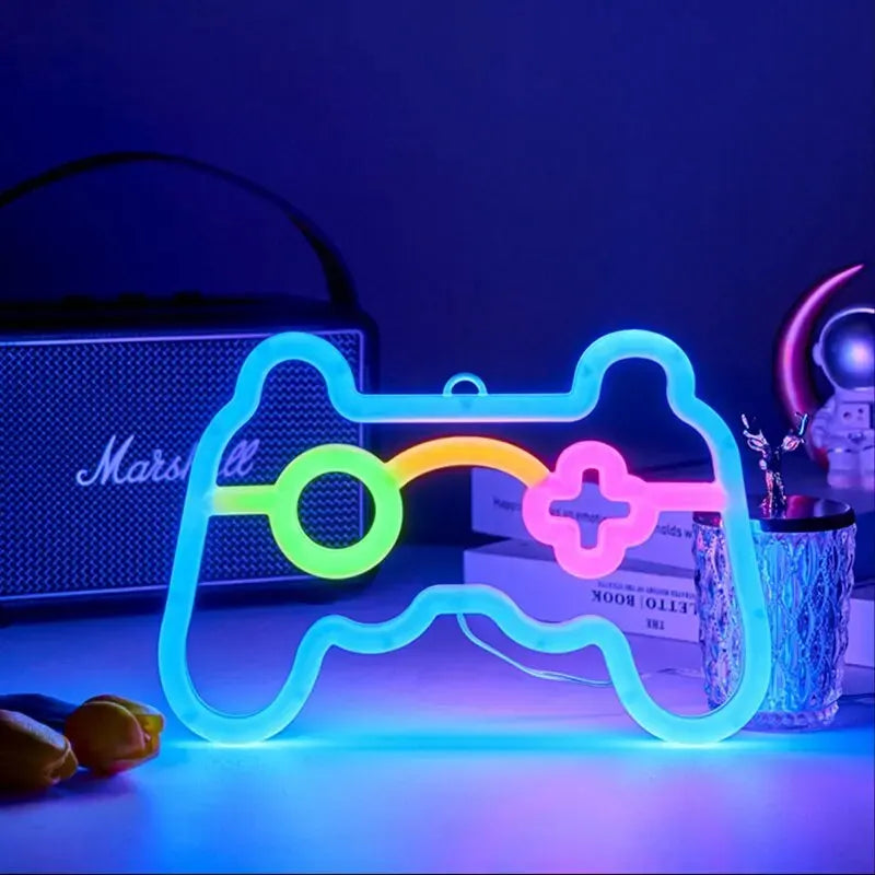Neónový joystick - emblém konzoly