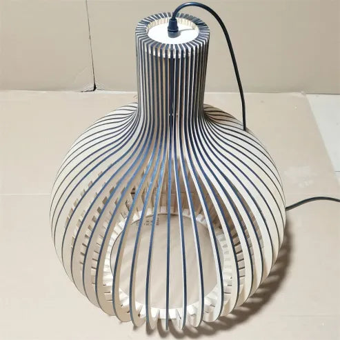 Severská drevená lampa s vtáčou klietkou, japonská kreatívna drevená závesná lampa