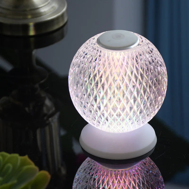 FlexiLuxe - Moderná bezdrôtová krištáľová stolová lampa