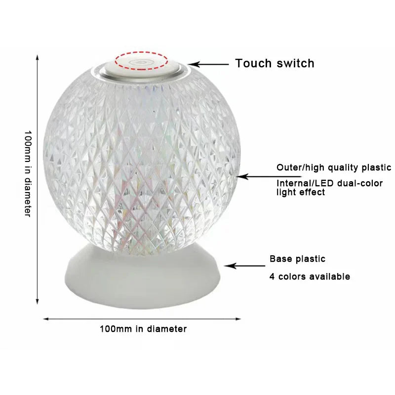 ModCrystal - Moderná bezdrôtová krištáľová stolná lampa