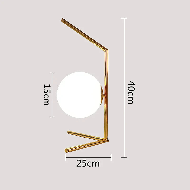 OrbGlow - Stolová lampa so sklenenou guľou
