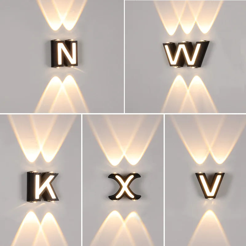 LetterGlow - Vonkajšie nástenné svietidlo s písmenami