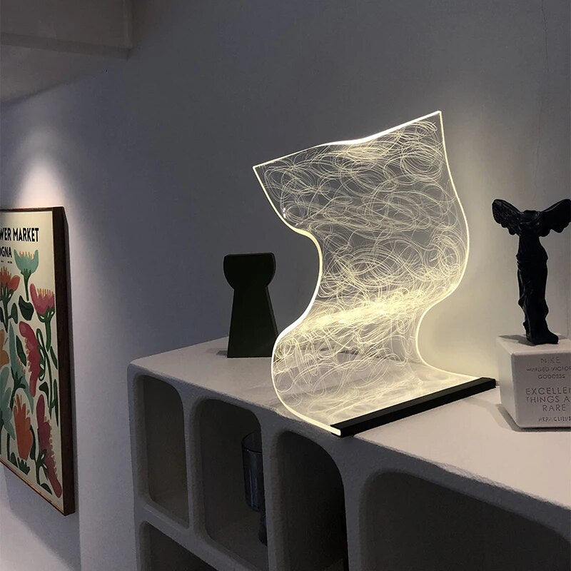 Elegantná akrylová - akrylová stolová lampa Led