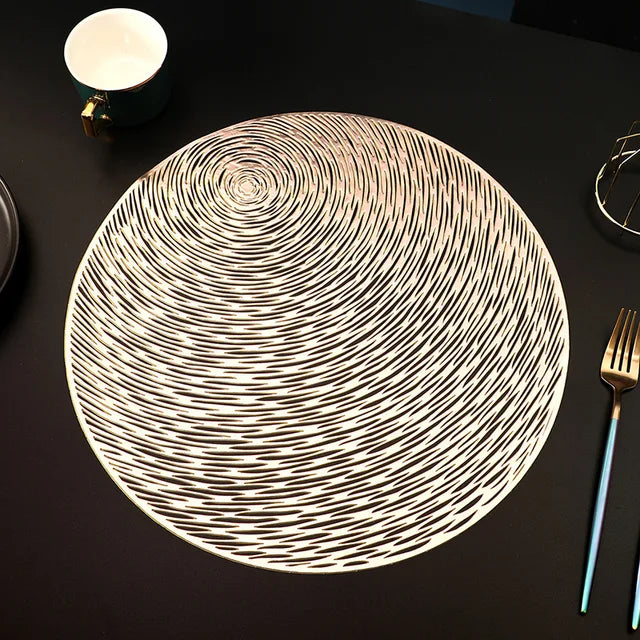 LuxuriousDining - Metalické okrúhle podložky