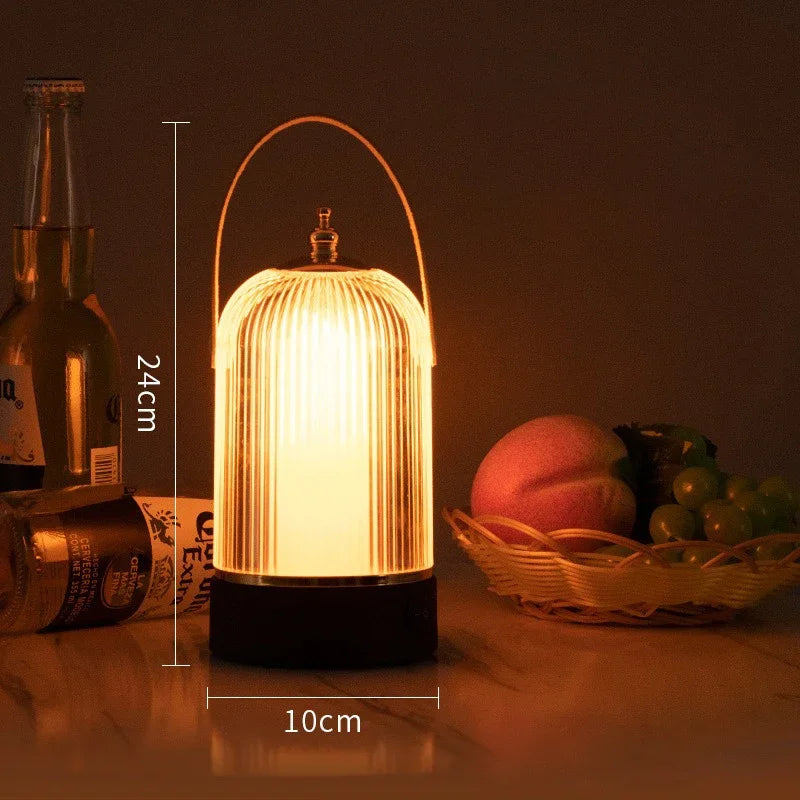 VintageNest | Prenosná retro stolová lampa s vtáčou klietkou
