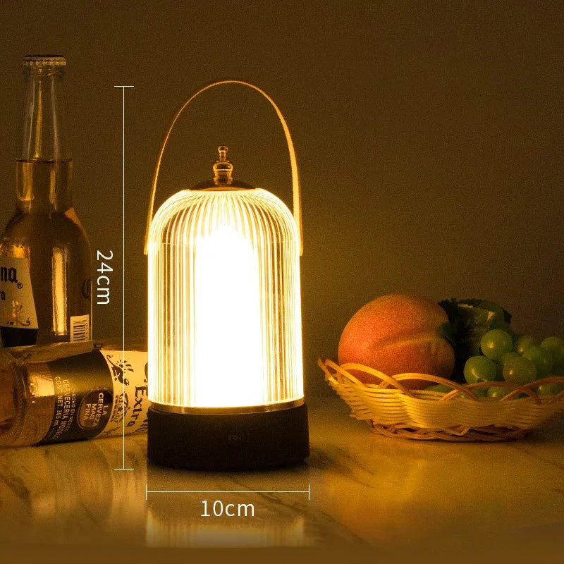 VintageNest | Prenosná retro stolová lampa s vtáčou klietkou