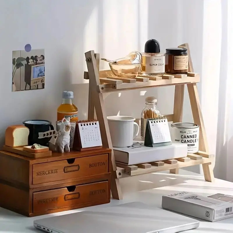 WoodenDisplay | 2-úrovňový organizér na stôl