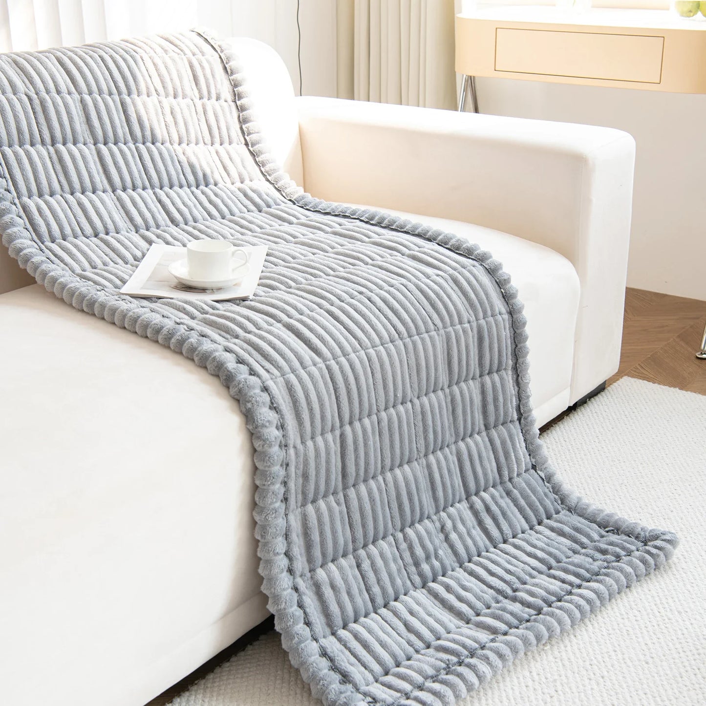 CorduroyComfort | Nekĺzavý plyšový poťah na pohovku