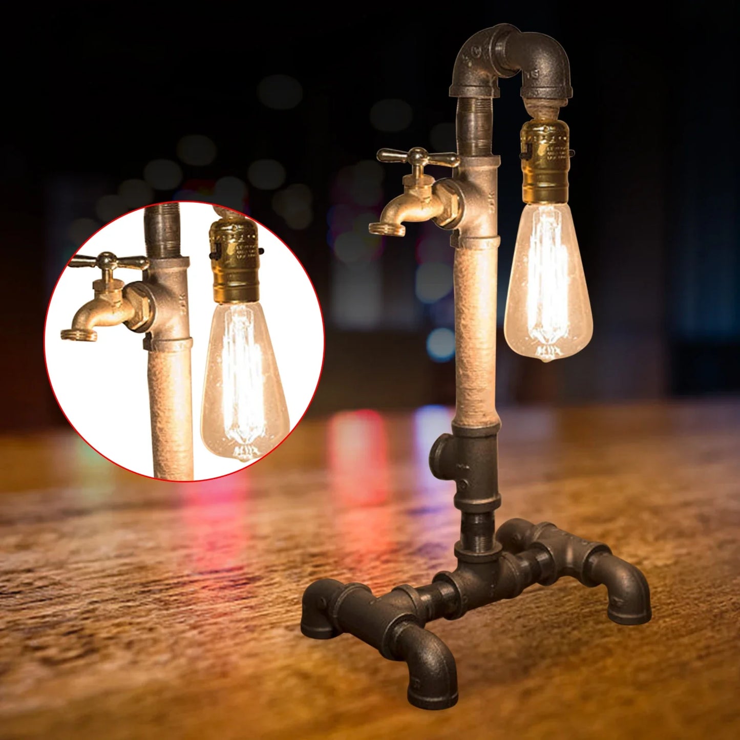 GearGlow - Steampunk stolová lampa