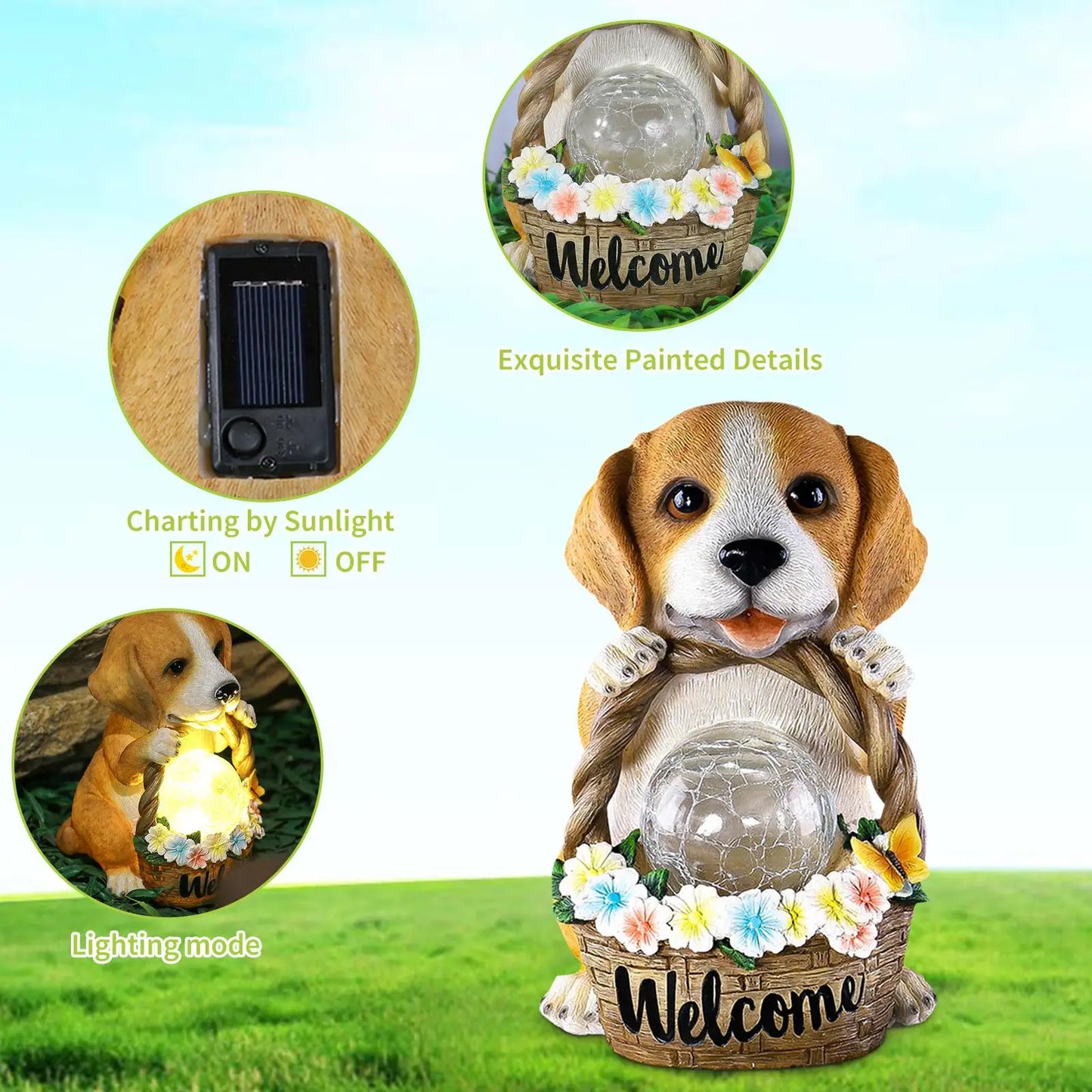 PuppyPals - Rozkošné solárne sošky šteniatok