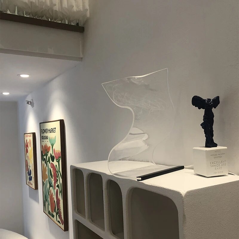 Elegantná akrylová - akrylová stolová lampa Led