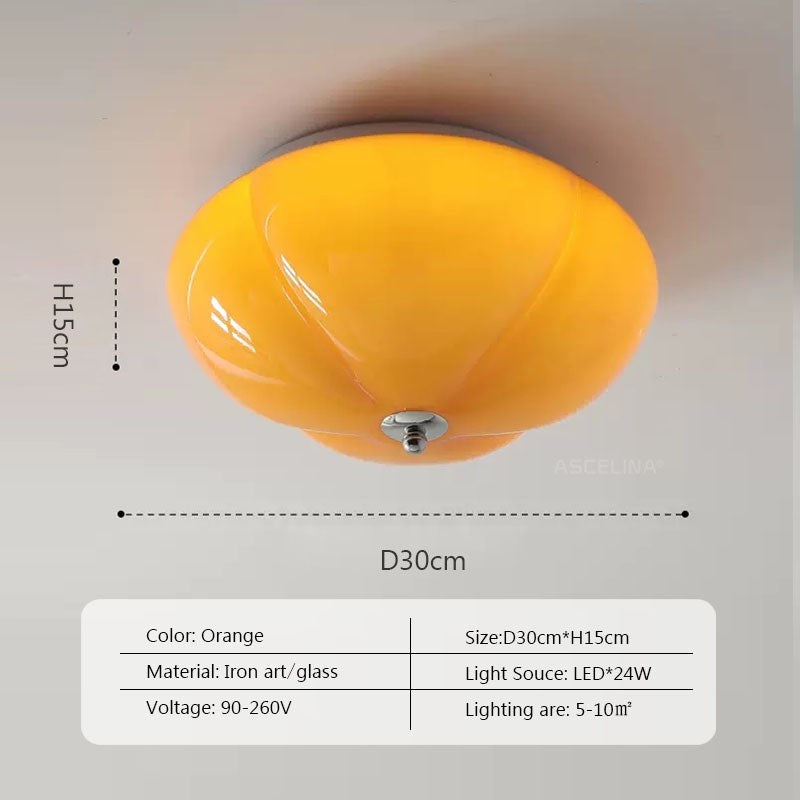RetroGlaze - Sklenená lampa s odleskom tekvice