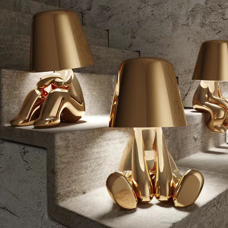 RegalGlow | Stolná lampa Golden man