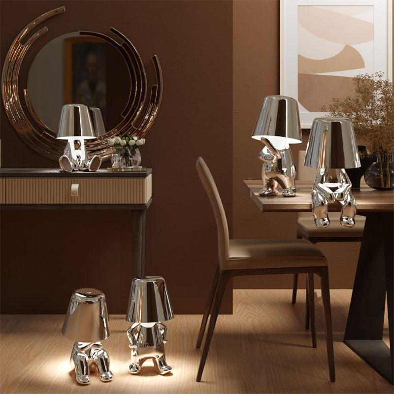 RegalGlow | Stolná lampa Golden man