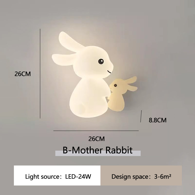 Roztomilá nástenná lampa s králikom