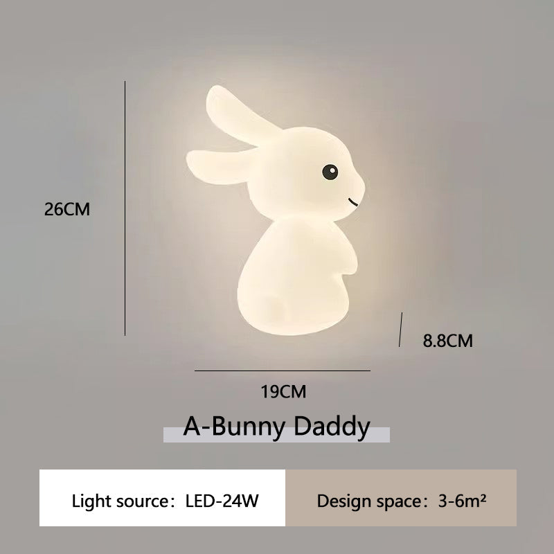 Roztomilá nástenná lampa s králikom