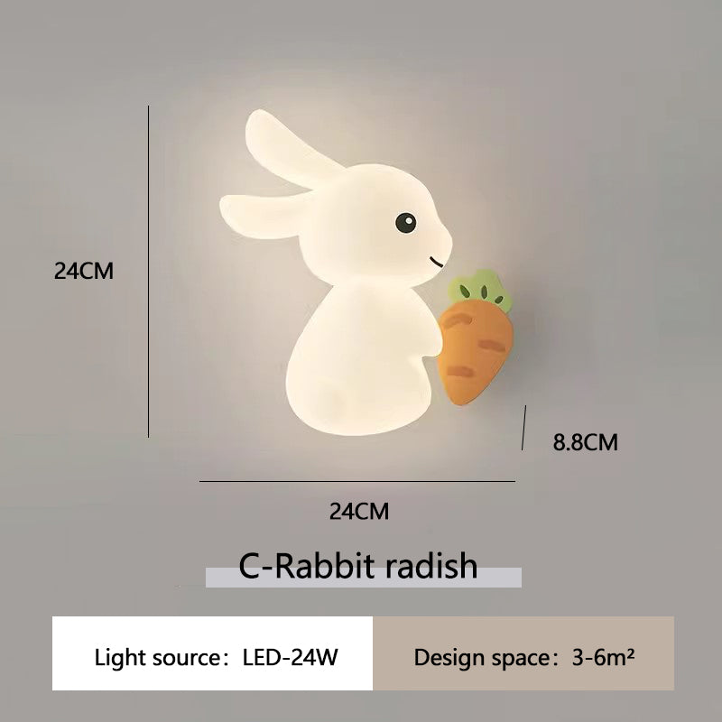 Roztomilá nástenná lampa s králikom