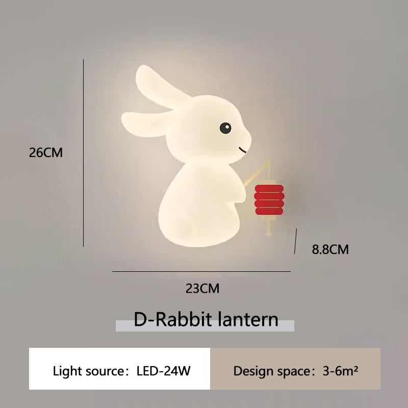 Roztomilá nástenná lampa s králikom