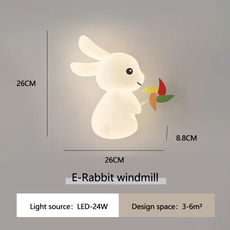 Roztomilá nástenná lampa s králikom