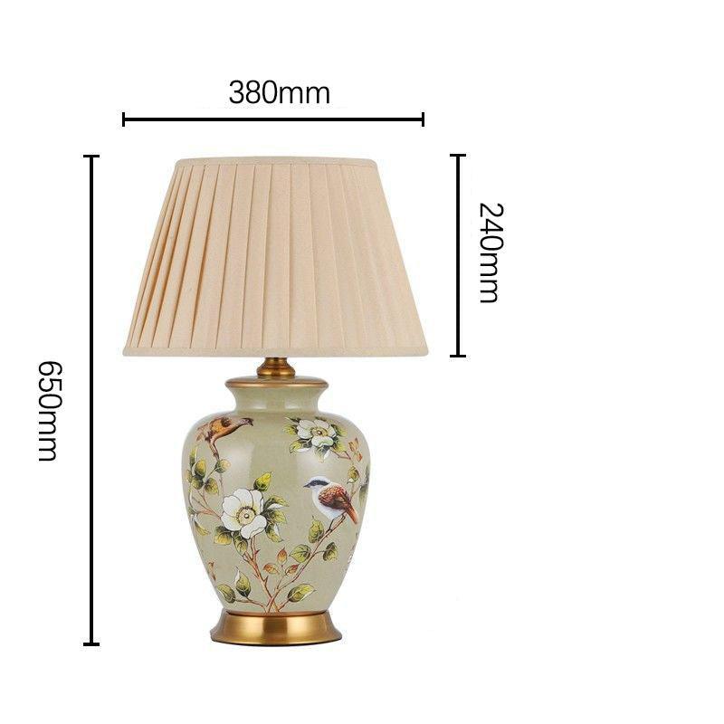 FloralBird | Keramická stolová lampa s kvetinovým vtákom
