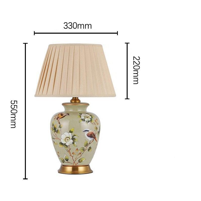 FloralBird | Keramická stolová lampa s kvetinovým vtákom