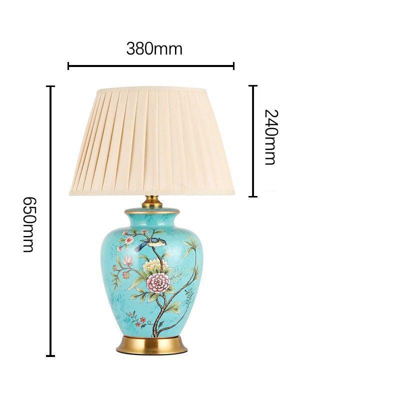 FloralBird | Keramická stolová lampa s kvetinovým vtákom