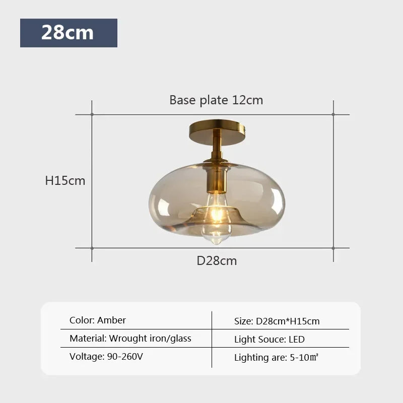 Moderná sklenená závesná lampa