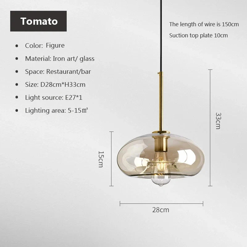 Moderná sklenená závesná lampa