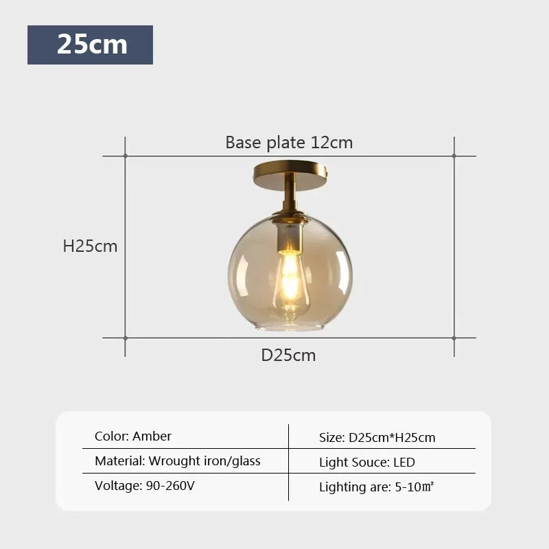Moderná sklenená závesná lampa