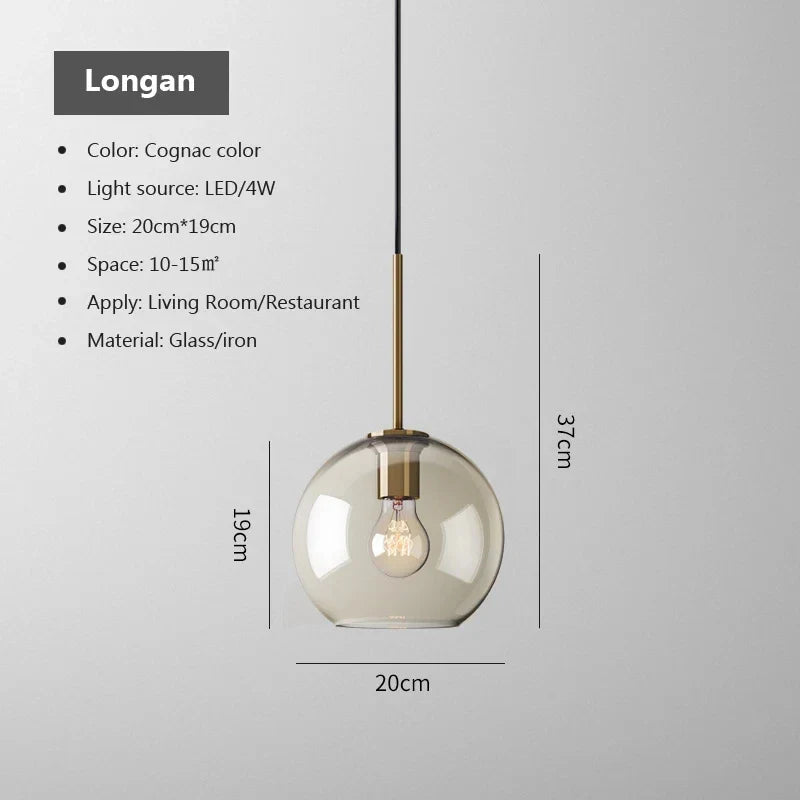 Moderná sklenená závesná lampa