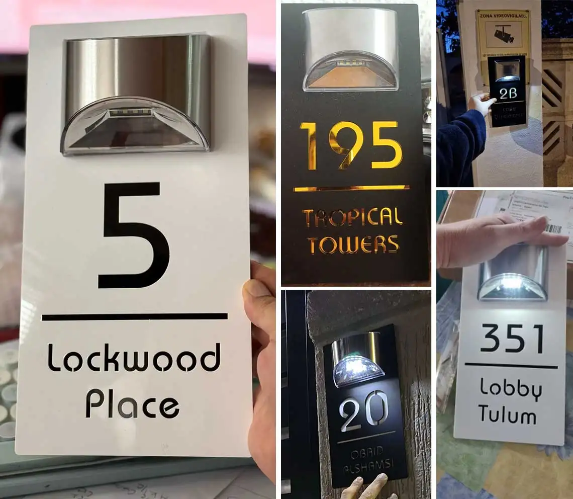Personalizované solárne LED svetlo číslo domu Sign