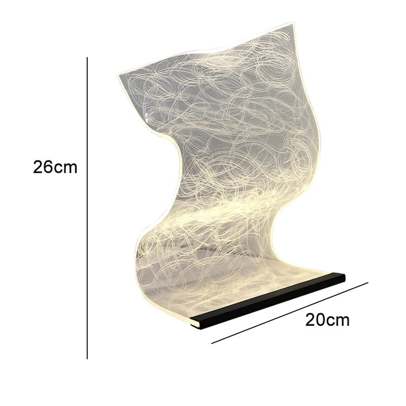 Elegantná akrylová - akrylová stolová lampa Led