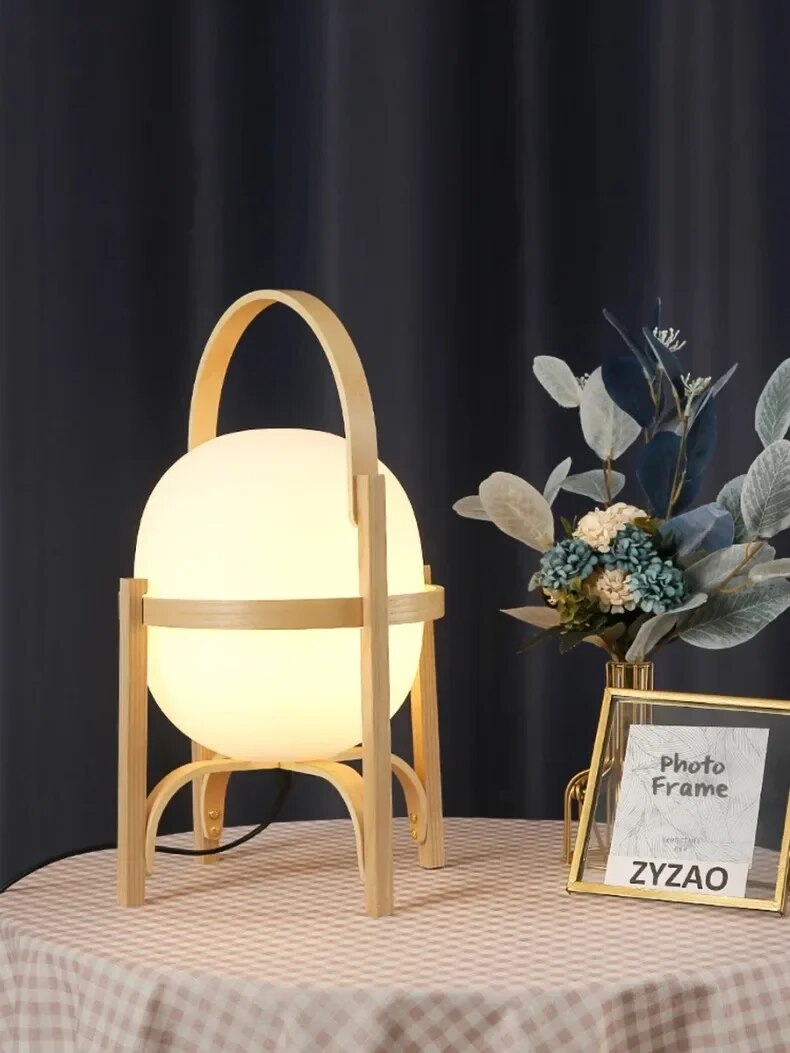WoodCraft - Moderná drevená stolová lampa