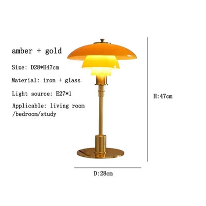 VintageRadiance - LED sklenená stolová lampa na čítanie