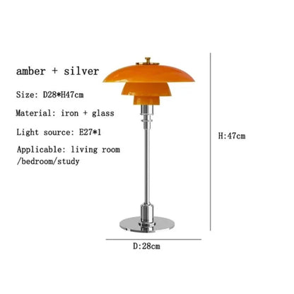 VintageRadiance - LED sklenená stolová lampa na čítanie